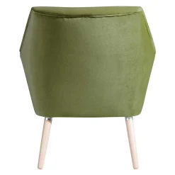 Wohnen Samtvelours Polstersessel in Oliv Grün - Canossa