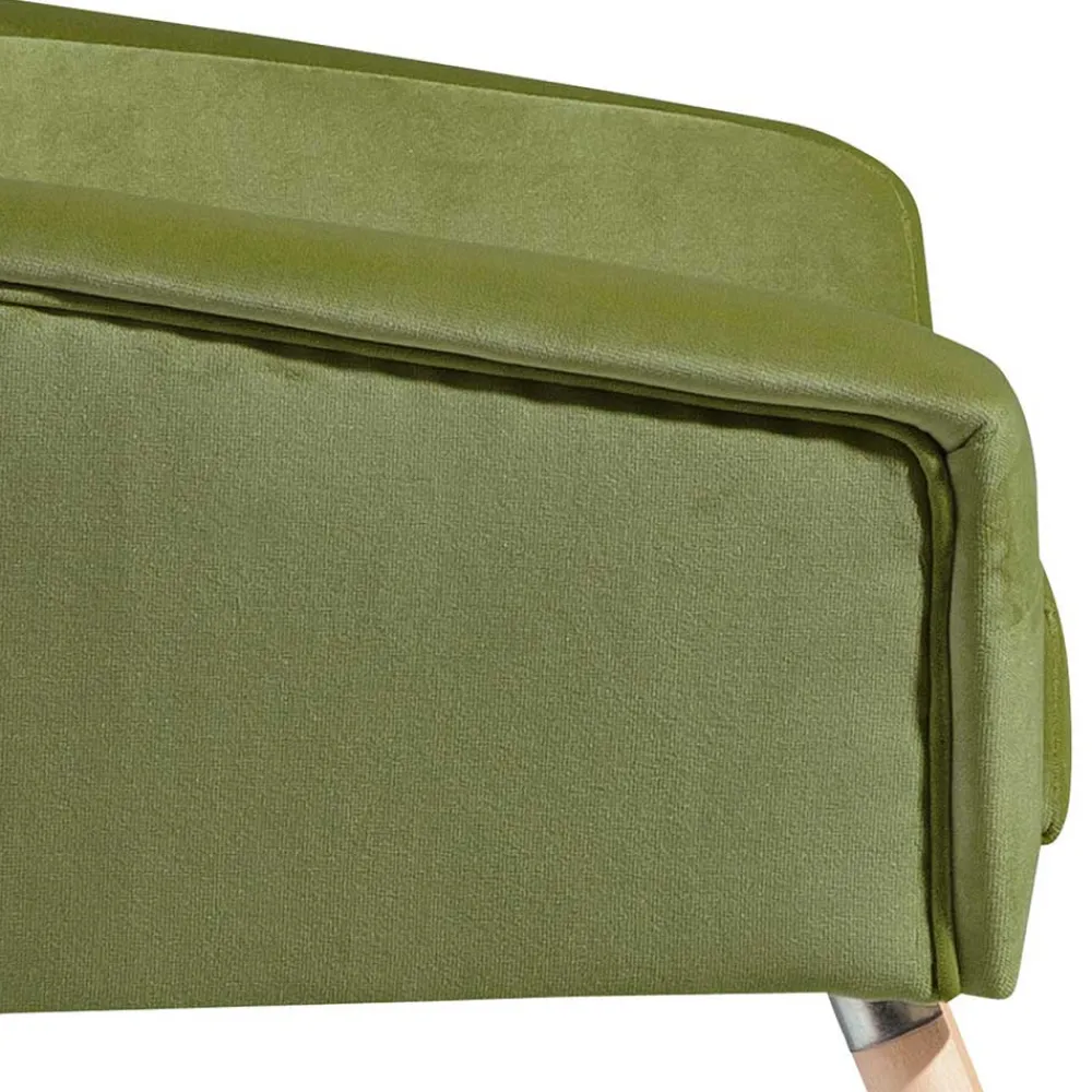 Wohnen Samtvelours Polstersessel in Oliv Grün - Canossa