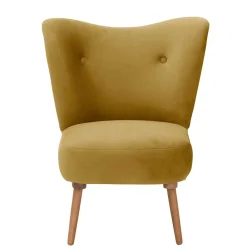 Wohnen Samtvelours Polstersessel in Gelb und Erle - Ranalda