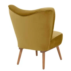 Wohnen Samtvelours Polstersessel in Gelb und Erle - Ranalda