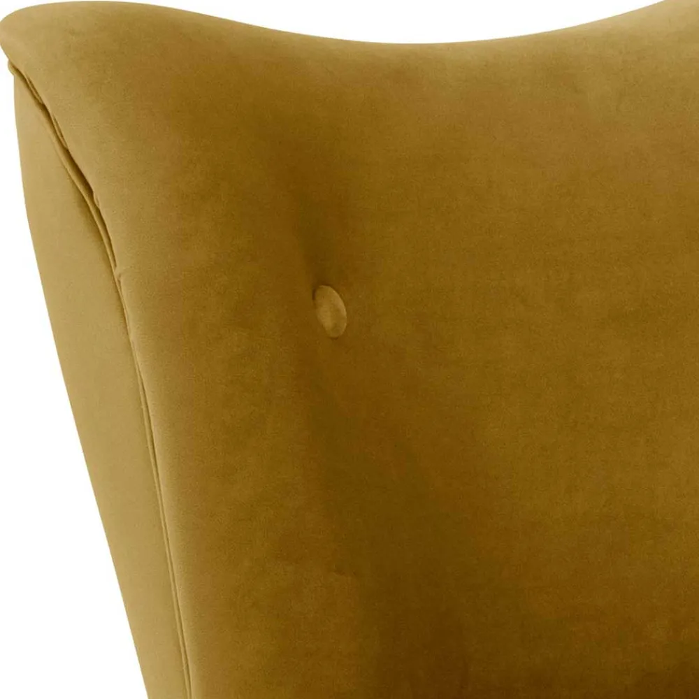 Wohnen Samtvelours Polstersessel in Gelb und Erle - Ranalda