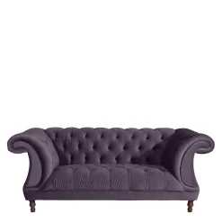 Wohnen Samtvelours Sofa in Dunkellila - Valbreda
