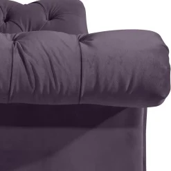 Wohnen Samtvelours Sofa in Dunkellila - Valbreda