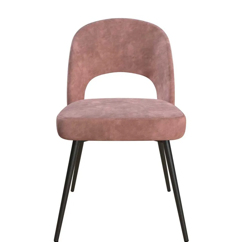 Wohnen Samtvelours Stuhl in Altrosa - Landhuis