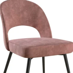 Wohnen Samtvelours Stuhl in Altrosa - Landhuis
