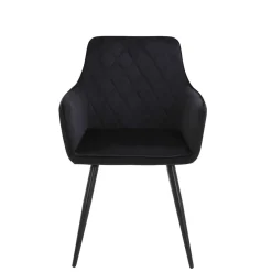 Wohnen Samtvelours Tischsessel in Schwarz - Laromain (2er Set)