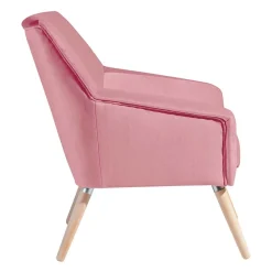 Wohnen Retro Möbel|Sessel & Hocker*Samtvelours Wohnzimmersessel in Rosa - Clona