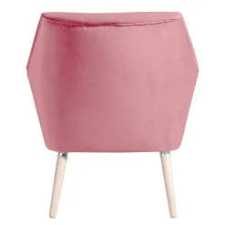 Wohnen Retro Möbel|Sessel & Hocker*Samtvelours Wohnzimmersessel in Rosa - Clona