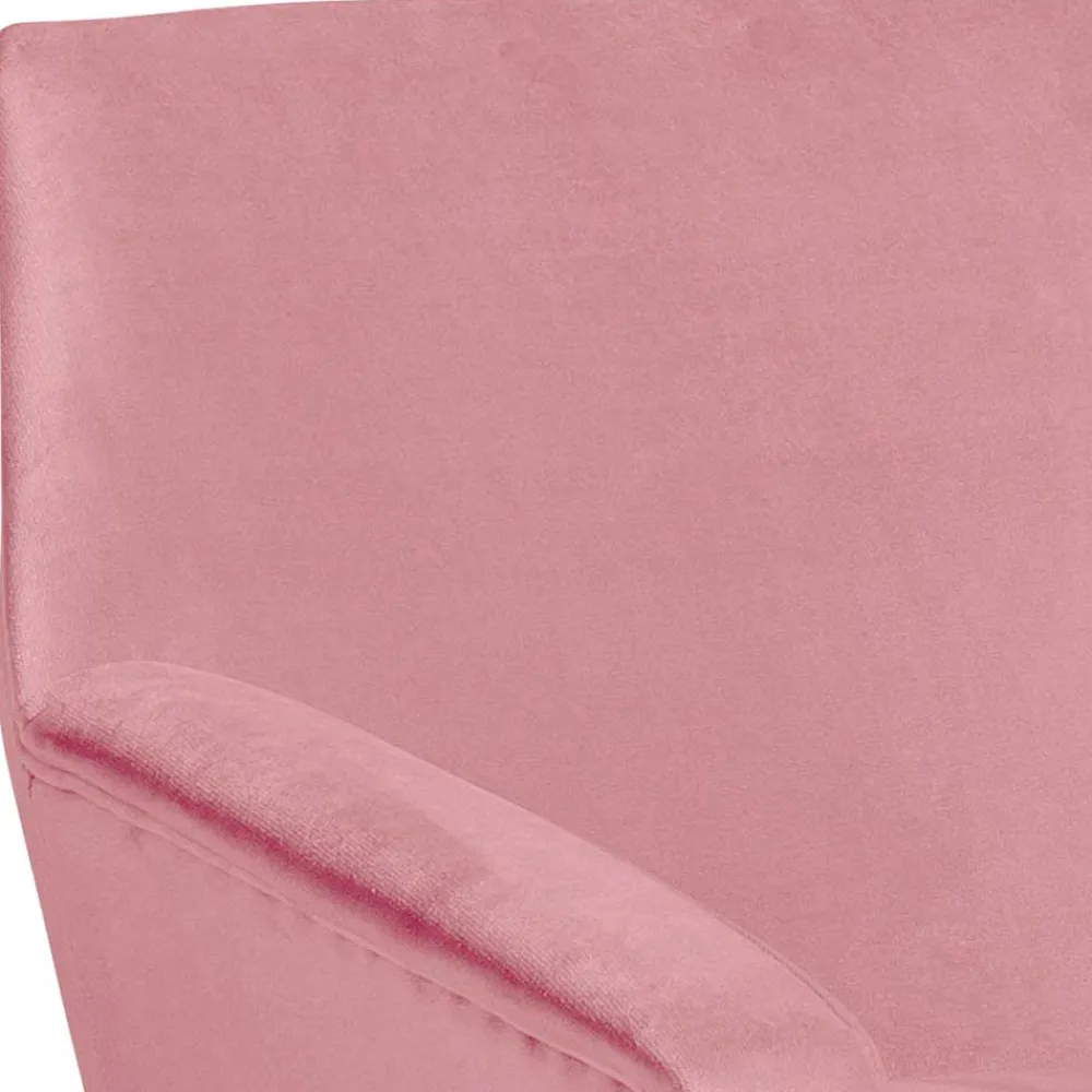Wohnen Retro Möbel|Sessel & Hocker*Samtvelours Wohnzimmersessel in Rosa - Clona