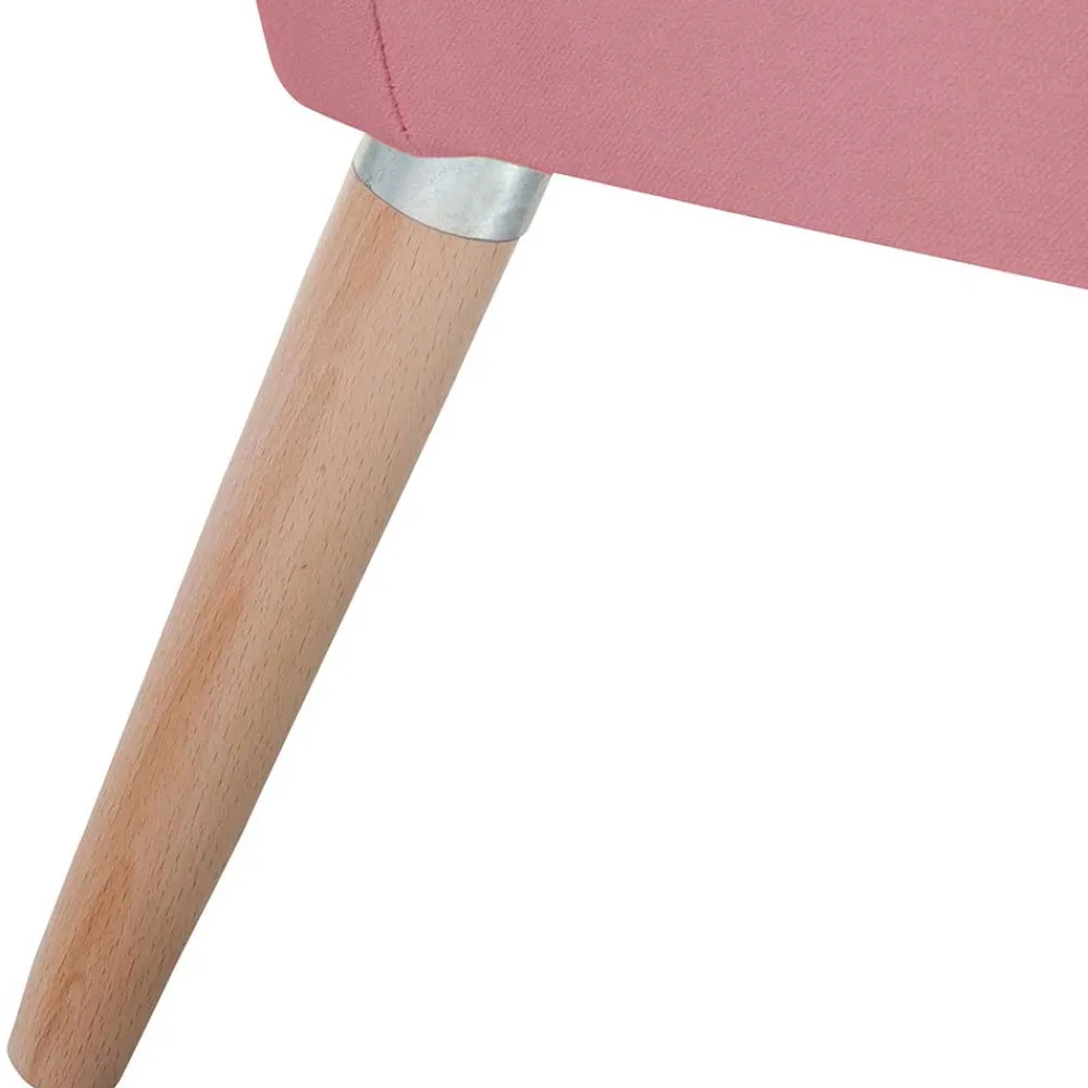 Wohnen Retro Möbel|Sessel & Hocker*Samtvelours Wohnzimmersessel in Rosa - Clona