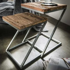 Wohnen Telefontische*2-Satz Beistelltisch mit Z-Gestell - Matiro (zweiteilig)