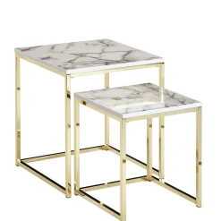 Wohnen Küchentische|Esszimmertische*2-Satz Couchtisch in Marmor Optik - Vilanda (zweiteilig)