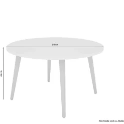 Wohnen Scandi Chic Couchtisch mit runder Tischplatte - Jeano