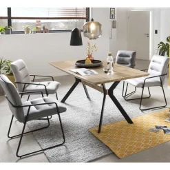 Wohnen Küchen-Essgruppen|Esszimmer Komplett*Scandi Chic Essgruppe mit Polsterstühlen - Coestra (fünfteilig)