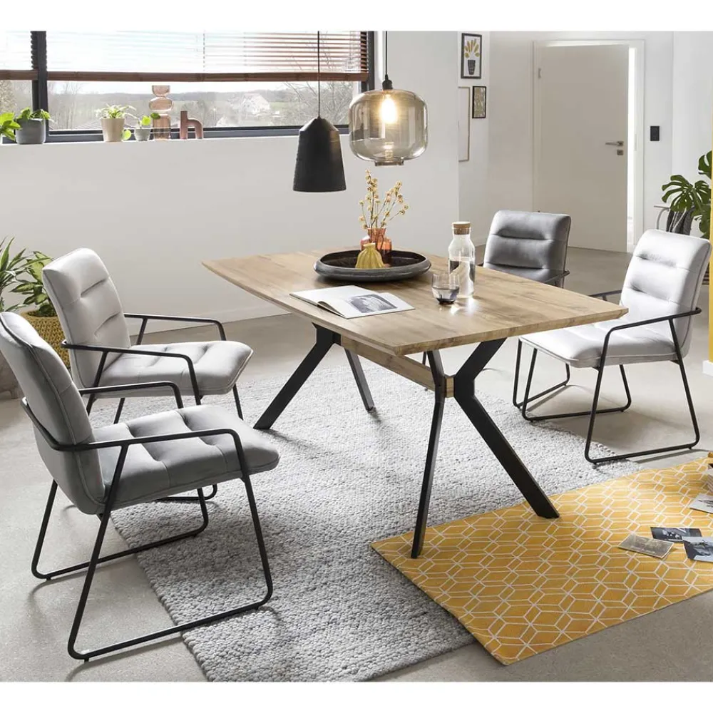 Wohnen Küchen-Essgruppen|Esszimmer Komplett*Scandi Chic Essgruppe mit Polsterstühlen - Coestra (fünfteilig)