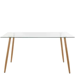 Wohnen Scandi Chic Esszimmer Glastisch 140x80 cm - Rusaly
