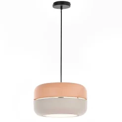 Wohnen Scandi Chic Hängelampe in Rosa & Grau - Longos