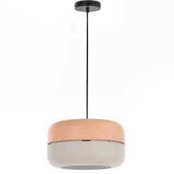Wohnen Scandi Chic Hängelampe in Rosa & Grau - Longos