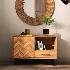 Wohnen Scandi Chic Kommode aus Wildeiche & Metall - Kerfa