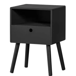 Wohnen Kommoden|Nachttische*Scandi Chic Nachtkommode in Schwarz - Lemerzi