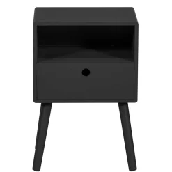 Wohnen Kommoden|Nachttische*Scandi Chic Nachtkommode in Schwarz - Lemerzi