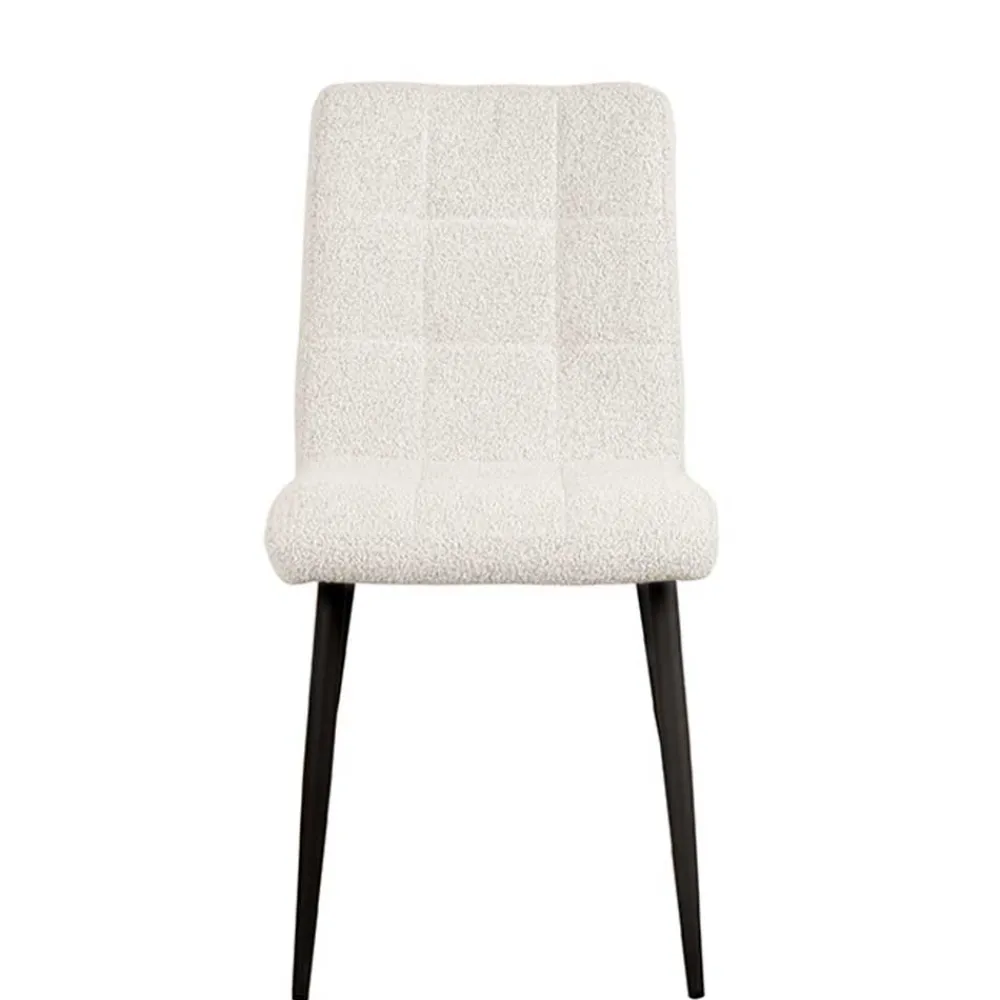 Wohnen Skandinavische Möbel|Küchenstühle*Scandi Chic Polsterstuhl in Champagner Boucle - Acapelca