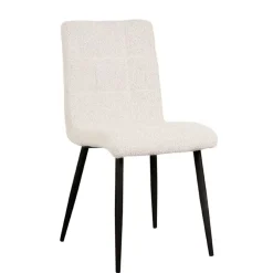 Wohnen Skandinavische Möbel|Küchenstühle*Scandi Chic Polsterstuhl in Champagner Boucle - Acapelca