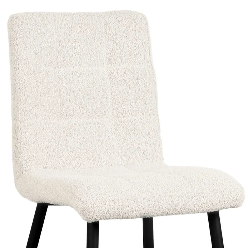 Wohnen Skandinavische Möbel|Küchenstühle*Scandi Chic Polsterstuhl in Champagner Boucle - Acapelca