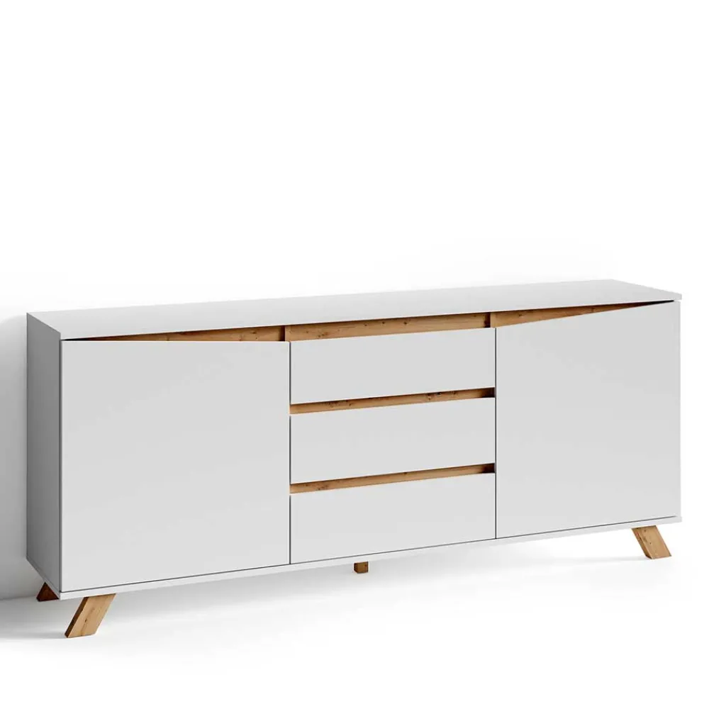 Wohnen Scandi Chic Sideboard in Weiß - Cady