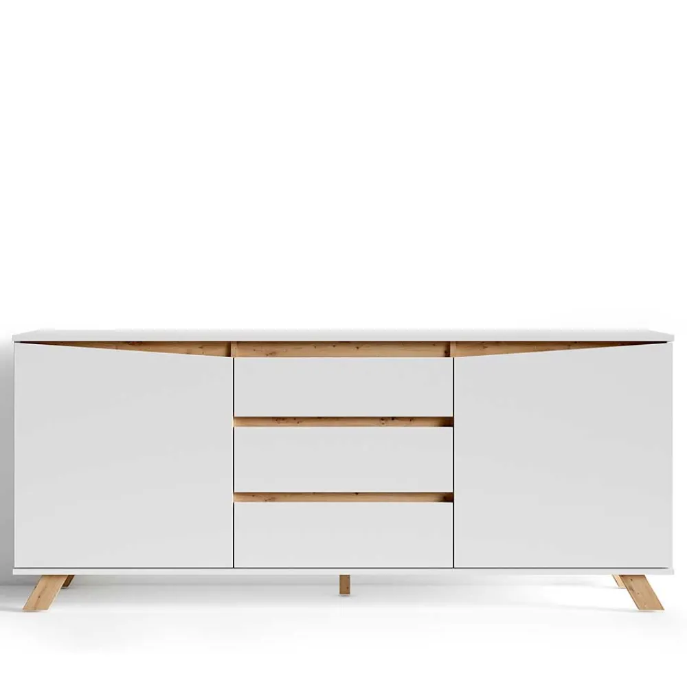 Wohnen Scandi Chic Sideboard in Weiß - Cady