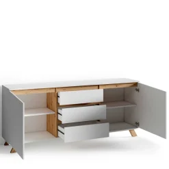 Wohnen Scandi Chic Sideboard in Weiß - Cady