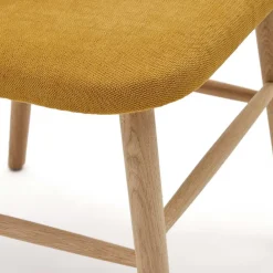 Wohnen Skandinavische Möbel|Küchenstühle*Scandi Chic Stühle in Gelb Chenille - Quinn (2er Set)