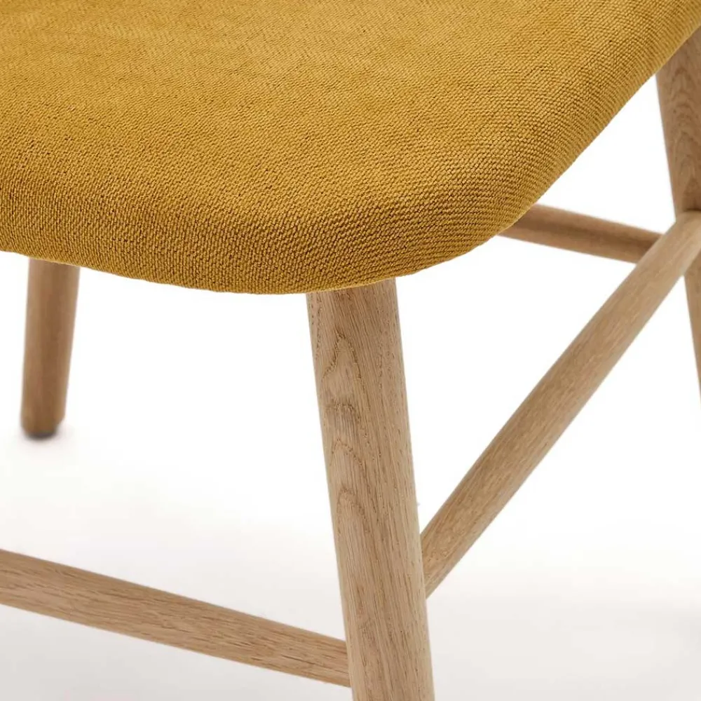 Wohnen Skandinavische Möbel|Küchenstühle*Scandi Chic Stühle in Gelb Chenille - Quinn (2er Set)