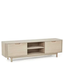 Wohnen Tv & Hifi-Möbel|Tv & Hifi-Möbel*Scandi Chic TV Lowboard in Eiche Weiß - Rosanna