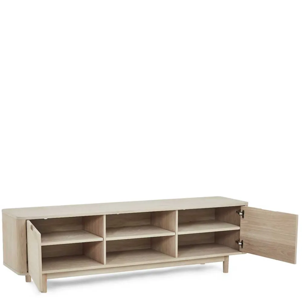 Wohnen Tv & Hifi-Möbel|Tv & Hifi-Möbel*Scandi Chic TV Lowboard in Eiche Weiß - Rosanna