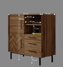 Wohnen Scandi Design Kommode aus Naturholz Wildeiche - Kerfa