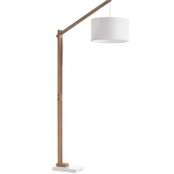 Wohnen Scandi Style Stehlampe mit Stoff Schirm Weiß - Sandra