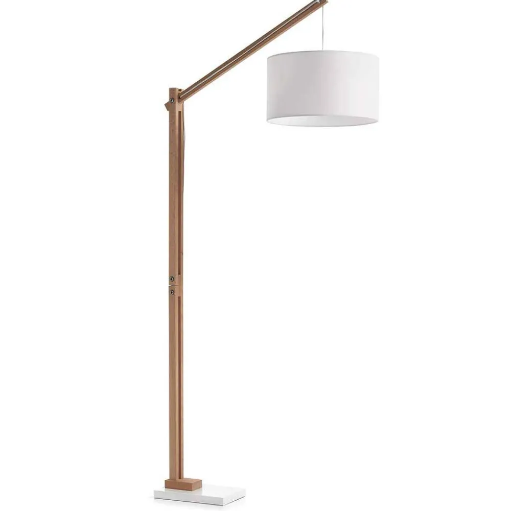 Wohnen Scandi Style Stehlampe mit Stoff Schirm Weiß - Sandra