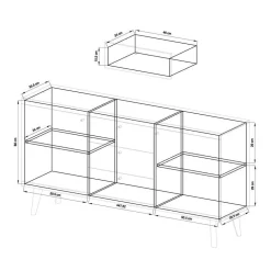 Wohnen Scandi Wohnzimmer Einrichtung Set - Cablos I (sechsteilig)