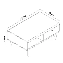 Wohnen Scandi Wohnzimmer Einrichtung Set - Cablos I (sechsteilig)
