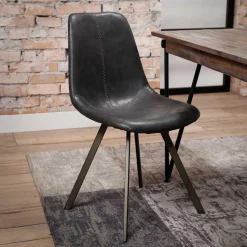 Wohnen Loft Möbel|Industrial Möbel*Schalensitz Stühle in Schwarz - Carlotte (4er Set)