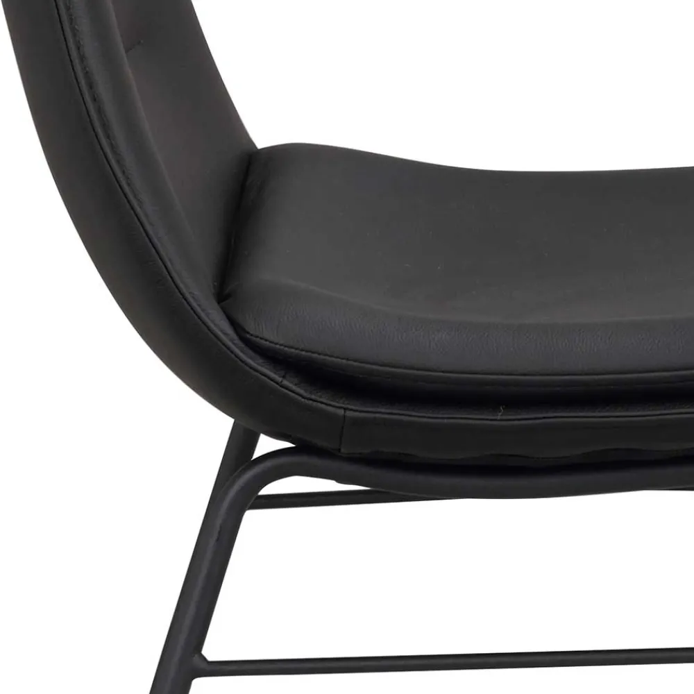 Wohnen Küchenstühle|Esszimmerstühle*Schalenstuhl in Schwarz - echtes Leder - Freedoms (2er Set)