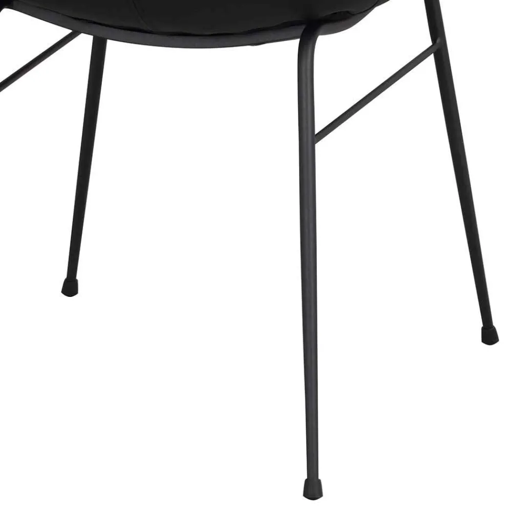 Wohnen Küchenstühle|Esszimmerstühle*Schalenstuhl in Schwarz - echtes Leder - Freedoms (2er Set)