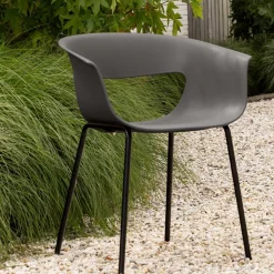 Wohnen Metall-Gartenmöbel*Schalenstuhl mit Armlehnen - Niabelda (2er Set)