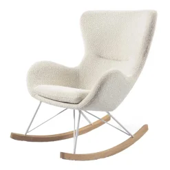 Wohnen Weiße Möbel*Schaukelsessel in Weiß Lammfell Optik - Lysandro