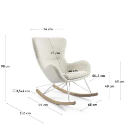 Wohnen Weiße Möbel*Schaukelsessel in Weiß Lammfell Optik - Lysandro