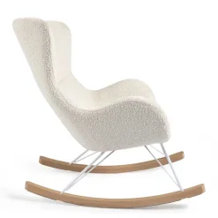 Wohnen Weiße Möbel*Schaukelsessel in Weiß Lammfell Optik - Lysandro