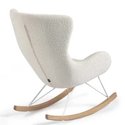 Wohnen Weiße Möbel*Schaukelsessel in Weiß Lammfell Optik - Lysandro