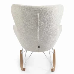 Wohnen Weiße Möbel*Schaukelsessel in Weiß Lammfell Optik - Lysandro