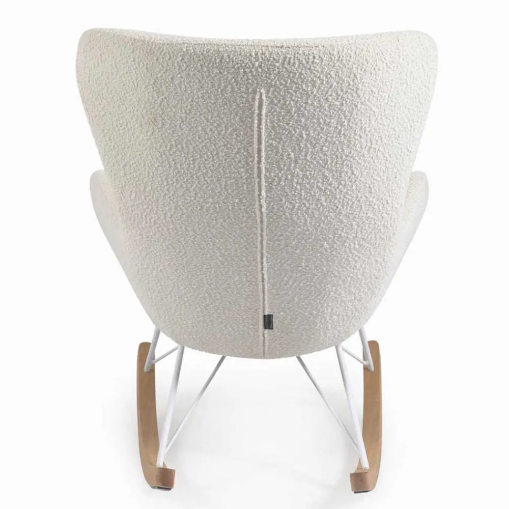 Wohnen Weiße Möbel*Schaukelsessel in Weiß Lammfell Optik - Lysandro